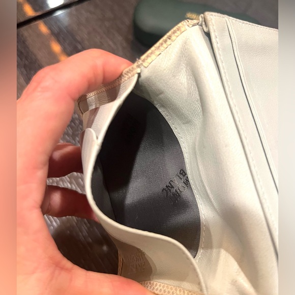 MONTBLANC VINTAGE leather ice white flap card holder RARE - Picture 5 of 12